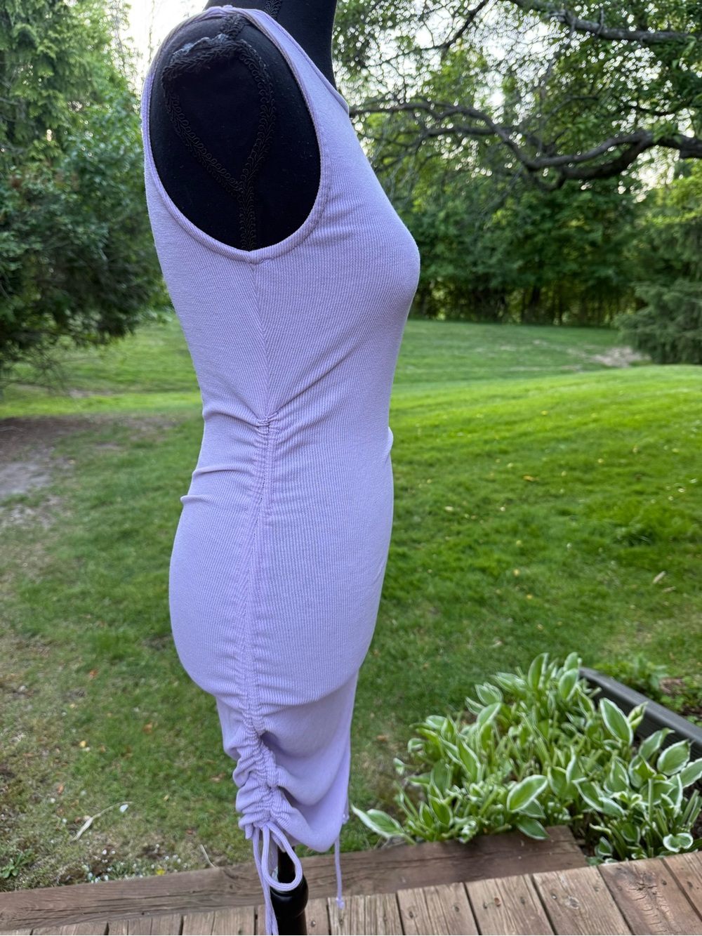Sleeveless Ruched Bodycon Dress in Lavender size S Honey Bum Dress pre-owned . - Picture 13 of 16